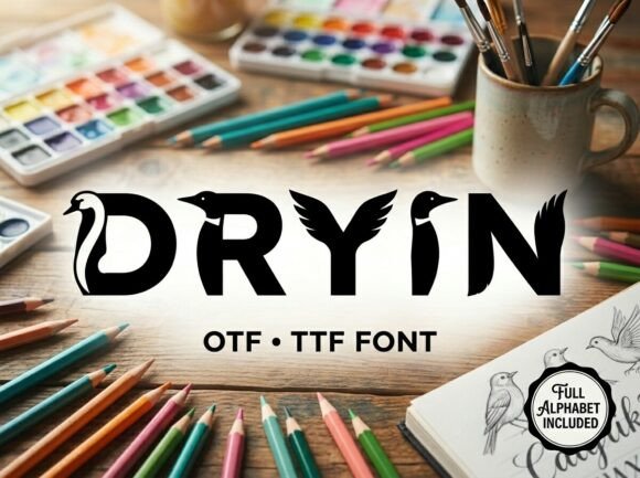 Dryin: A Display Font That Feels Like Hand-Drawn Nature