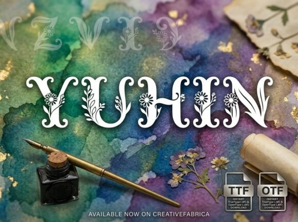Yuhin: A Bold, Artistic Display Font for Handmade Creators